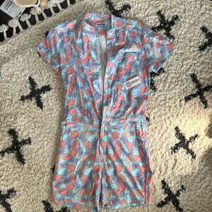 Tipsy Elves Romphim Pina Colada Pineapple Print men’s medium romper jumpsuit nwt